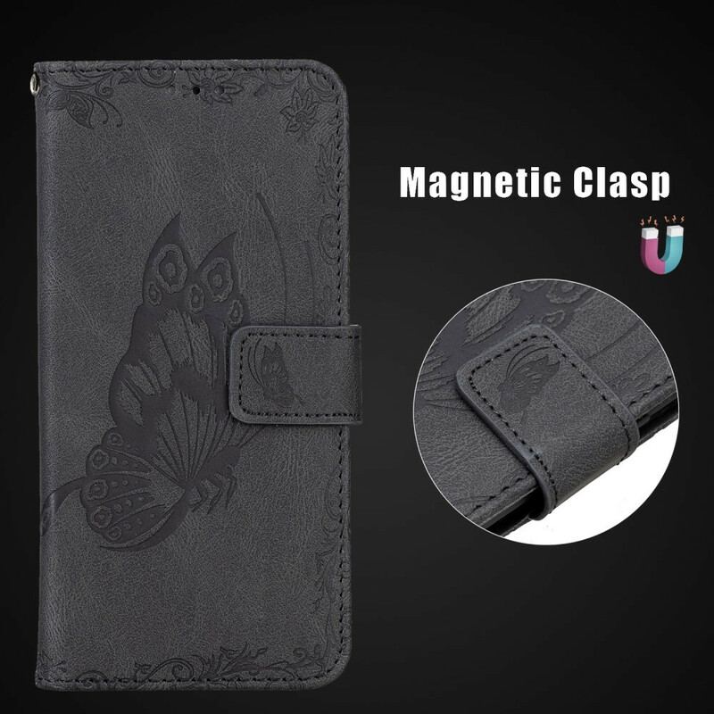 Capa Folio Para Samsung Galaxy S21 FE De Cordão Borboleta De Tiras Barroca