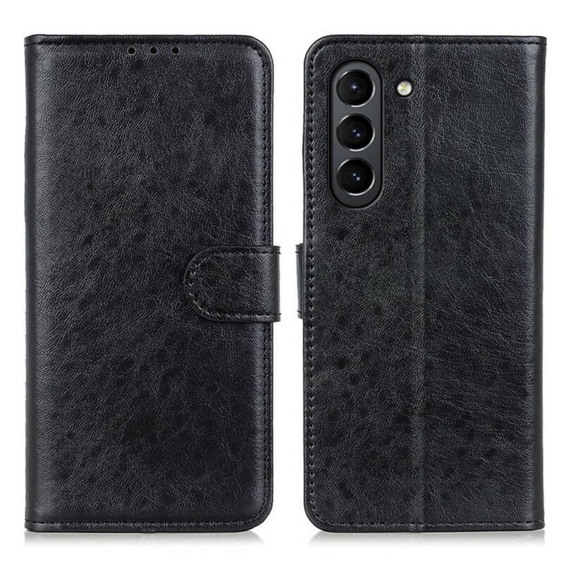 Capa Folio Para Samsung Galaxy S21 FE Couro Sintético Texturizado