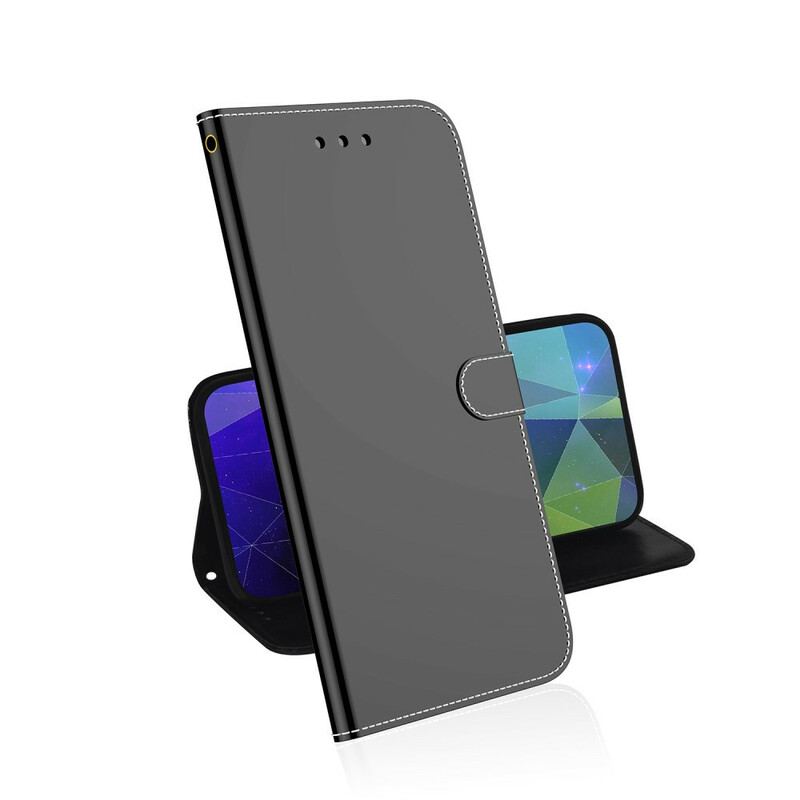 Capa Folio Para Samsung Galaxy S21 FE Capa De Espelho De Couro Sintético