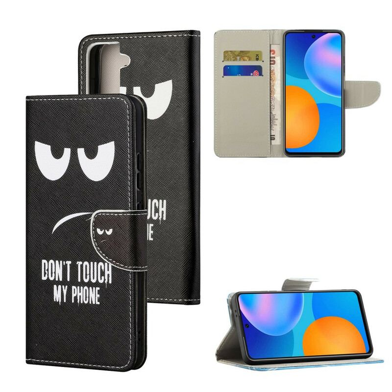 Capa Folio Para Samsung Galaxy S21 FE Não Toque No Meu Telefone