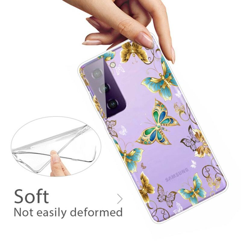 Capa Para Samsung Galaxy S21 FE Borboletas De Design