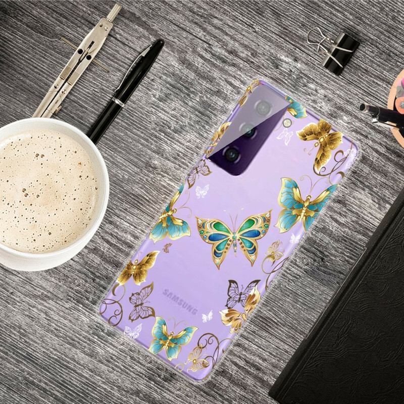 Capa Para Samsung Galaxy S21 FE Borboletas De Design
