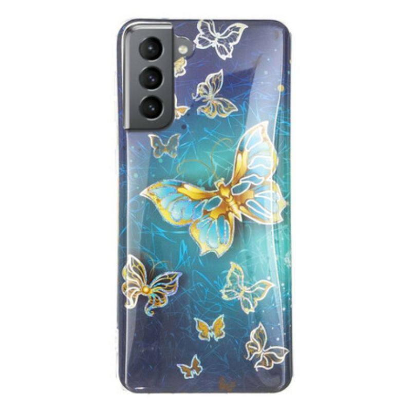 Capa Para Samsung Galaxy S21 FE Borboletas De Design