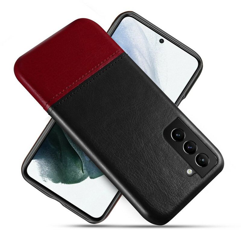 Capa Para Samsung Galaxy S21 FE Efeito De Couro De Dois Tons Ksq