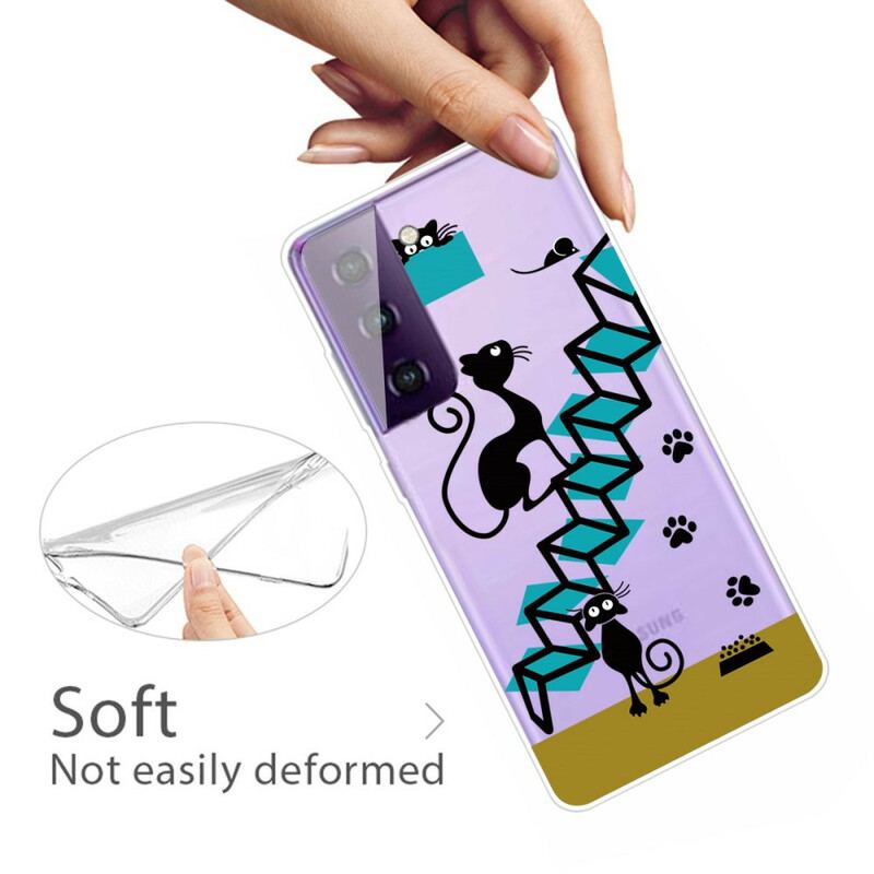 Capa Para Samsung Galaxy S21 FE Gatos Engraçados