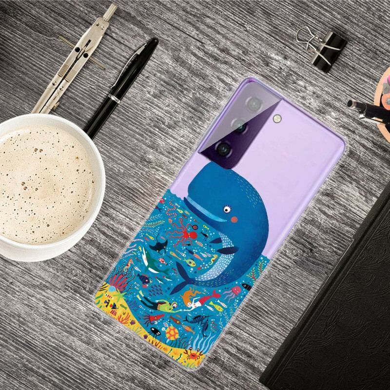 Capa Para Samsung Galaxy S21 FE Mundo Marinho