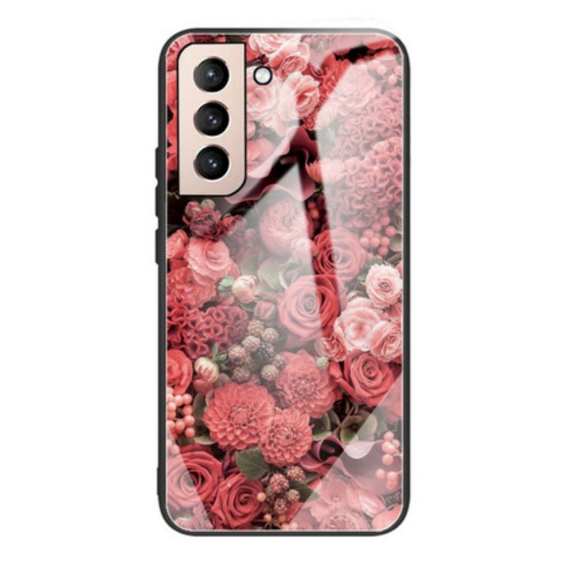 Capa Para Samsung Galaxy S21 FE Rose Flowers Vidro Temperado