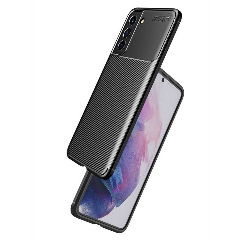 Capa Para Samsung Galaxy S21 FE Textura Flexível De Fibra De Carbono