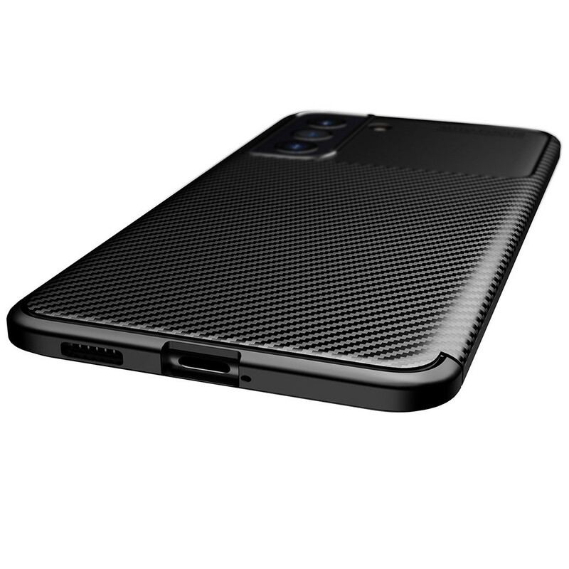 Capa Para Samsung Galaxy S21 FE Textura Flexível De Fibra De Carbono