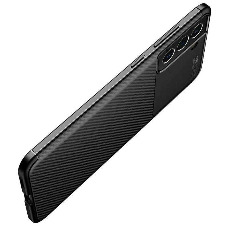 Capa Para Samsung Galaxy S21 FE Textura Flexível De Fibra De Carbono