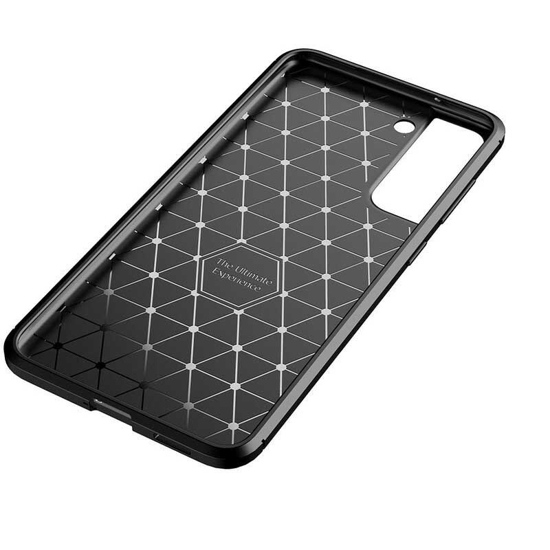 Capa Para Samsung Galaxy S21 FE Textura Flexível De Fibra De Carbono