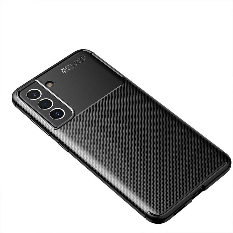 Capa Para Samsung Galaxy S21 FE Textura Flexível De Fibra De Carbono