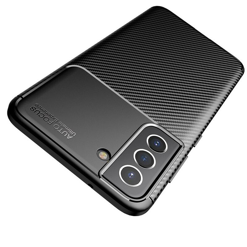 Capa Para Samsung Galaxy S21 FE Textura Flexível De Fibra De Carbono