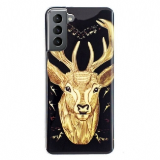 Capa Para Samsung Galaxy S21 FE Veado Majestoso Fluorescente