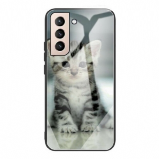 Capa Para Samsung Galaxy S21 FE Vidro Temperado Gatinho