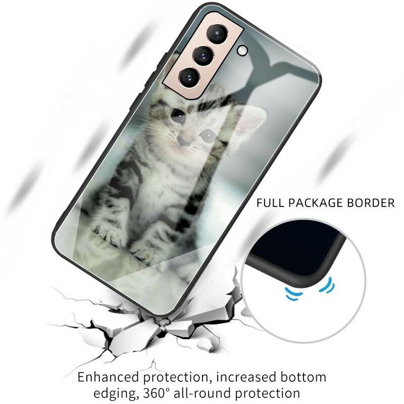 Capa Para Samsung Galaxy S21 FE Vidro Temperado Gatinho