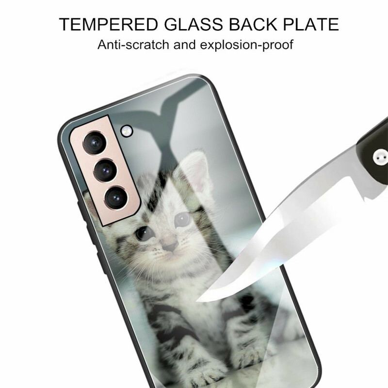 Capa Para Samsung Galaxy S21 FE Vidro Temperado Gatinho