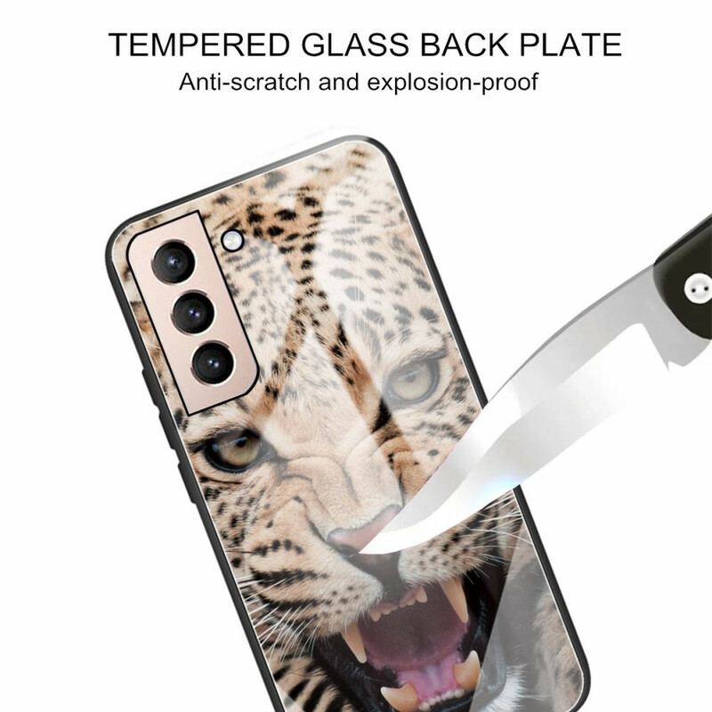 Capa Para Samsung Galaxy S21 FE Vidro Temperado Leopardo