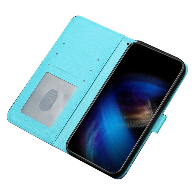 Capa Folio Para iPhone 15 Pro Max De Cordão Lobo 3d Com Alça