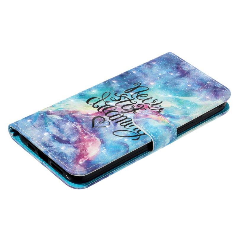 Capa Folio Para iPhone 15 Pro Max De Cordão Pulseira 3d Nunca Pare De Sonhar