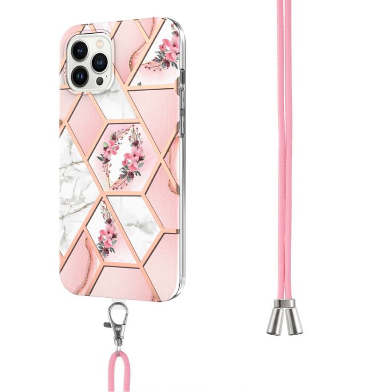 Capa Para iPhone 15 Pro Max De celular Com Cordão Floral