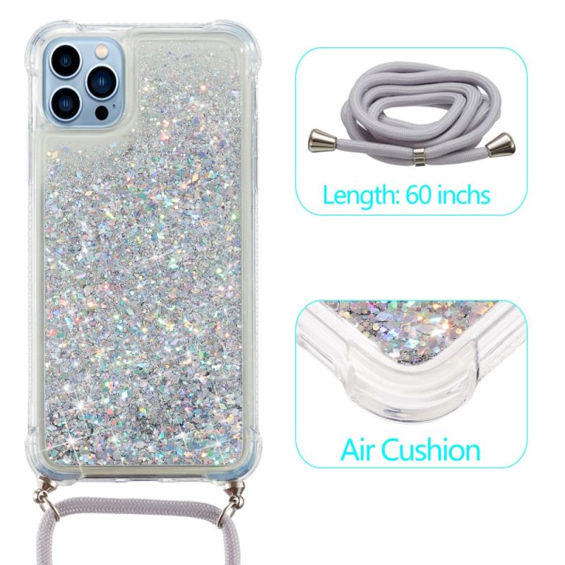 Capa Para iPhone 15 Pro Max De celular Cordão De Lantejoulas