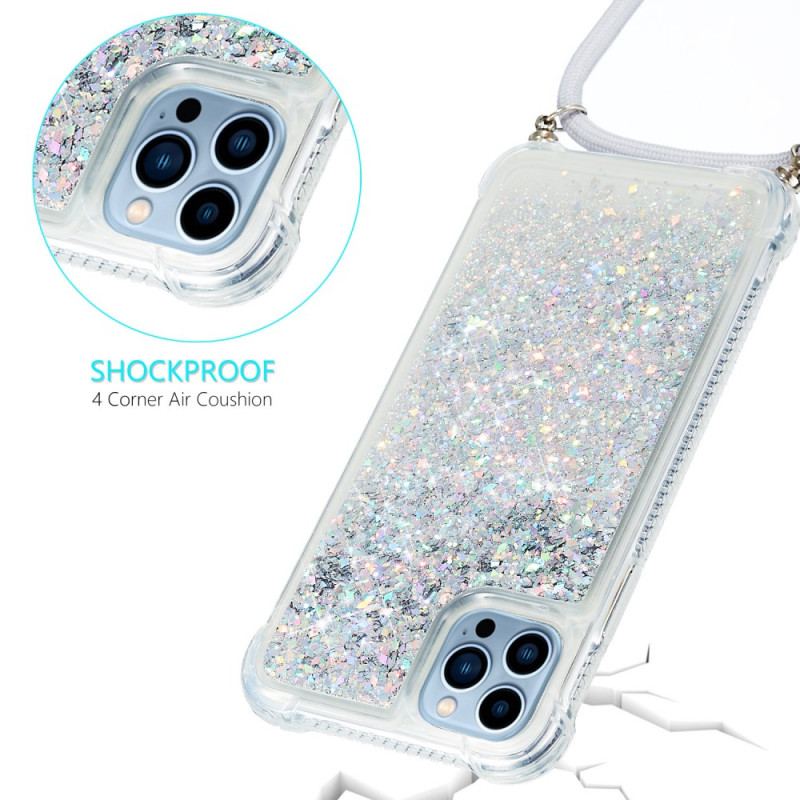 Capa Para iPhone 15 Pro Max De celular Cordão De Lantejoulas