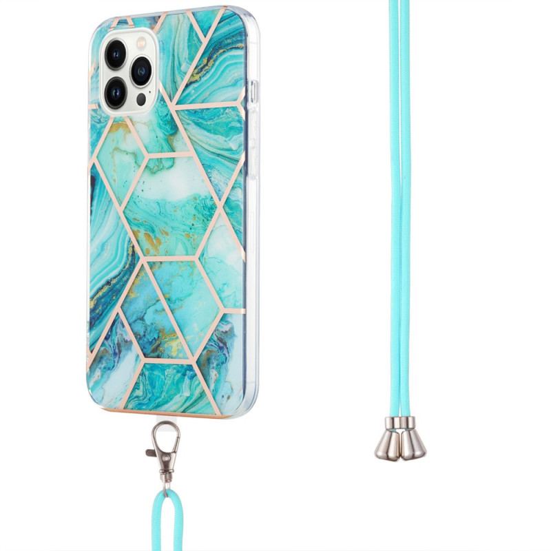 Capa Para iPhone 15 Pro Max De celular Cordão De Mármore Elegante