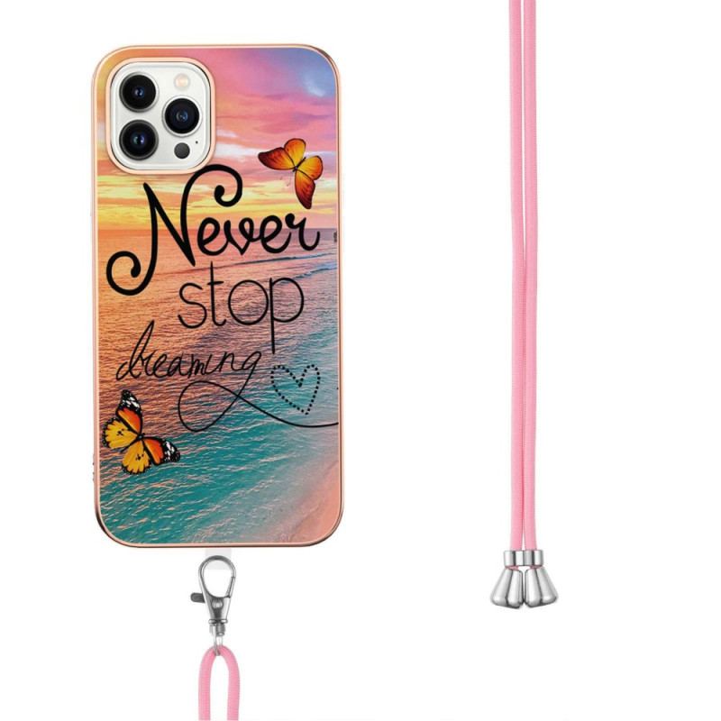 Capa Para iPhone 15 Pro Max De celular Cordão Nunca Pare De Sonhar