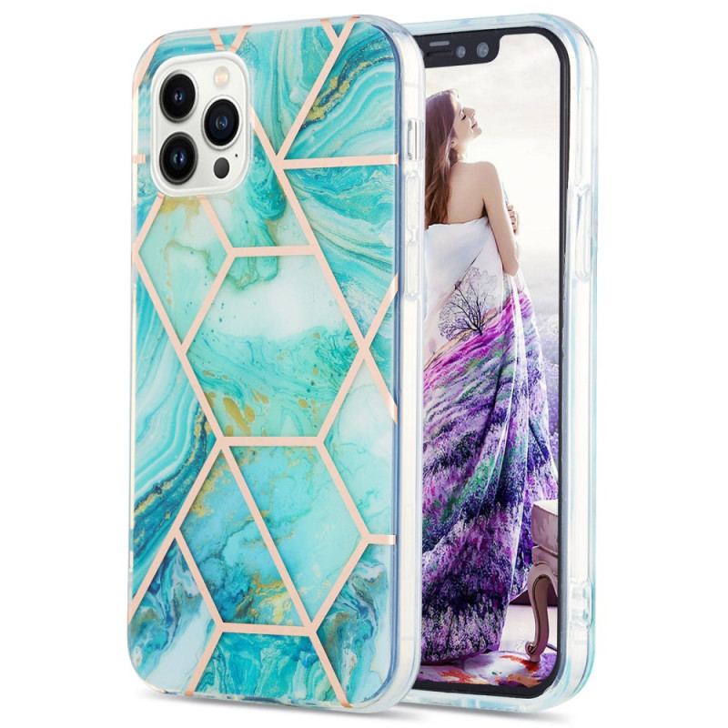 Capa Para iPhone 15 Pro Max Mármore Geométrico