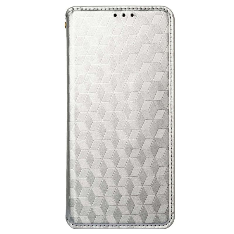 Capa De Celular Para Poco M5 Flip Efeito Couro Cubo 3d