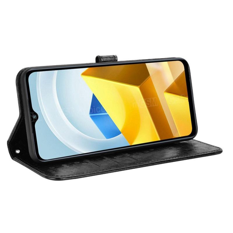 Capa De Couro Para Poco M5 De Cordão Padrão 3d Strappy