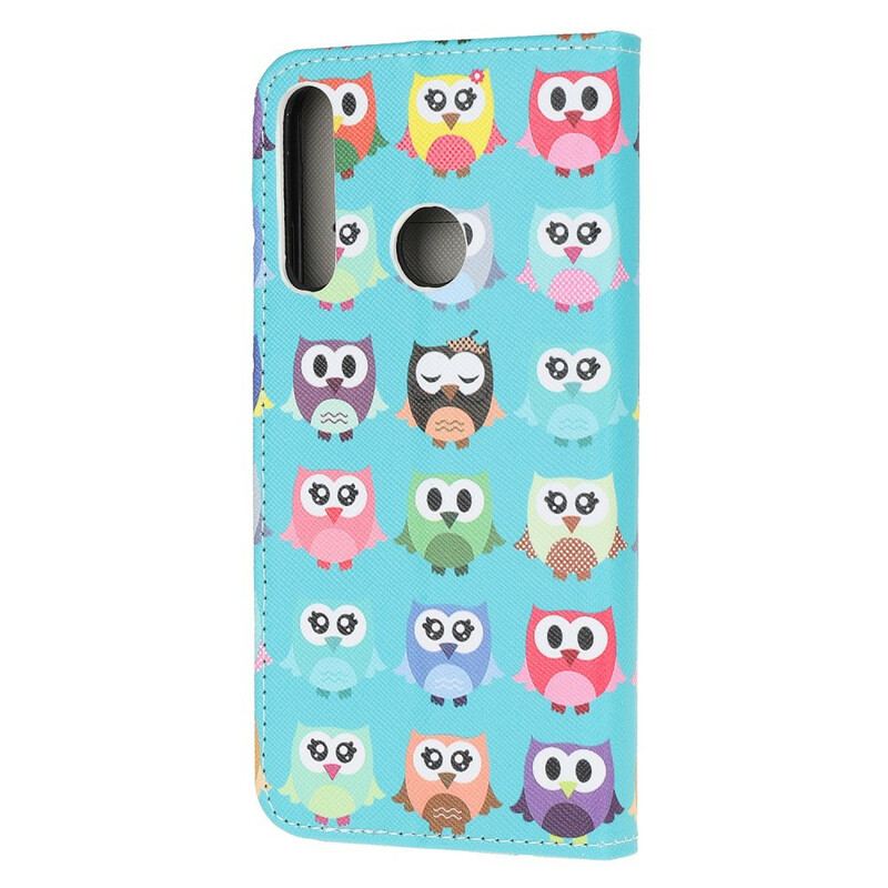 Capa Folio Para Huawei Y7p Várias Corujas