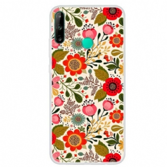 Capa Para Huawei Y7p Tapeçaria Floral