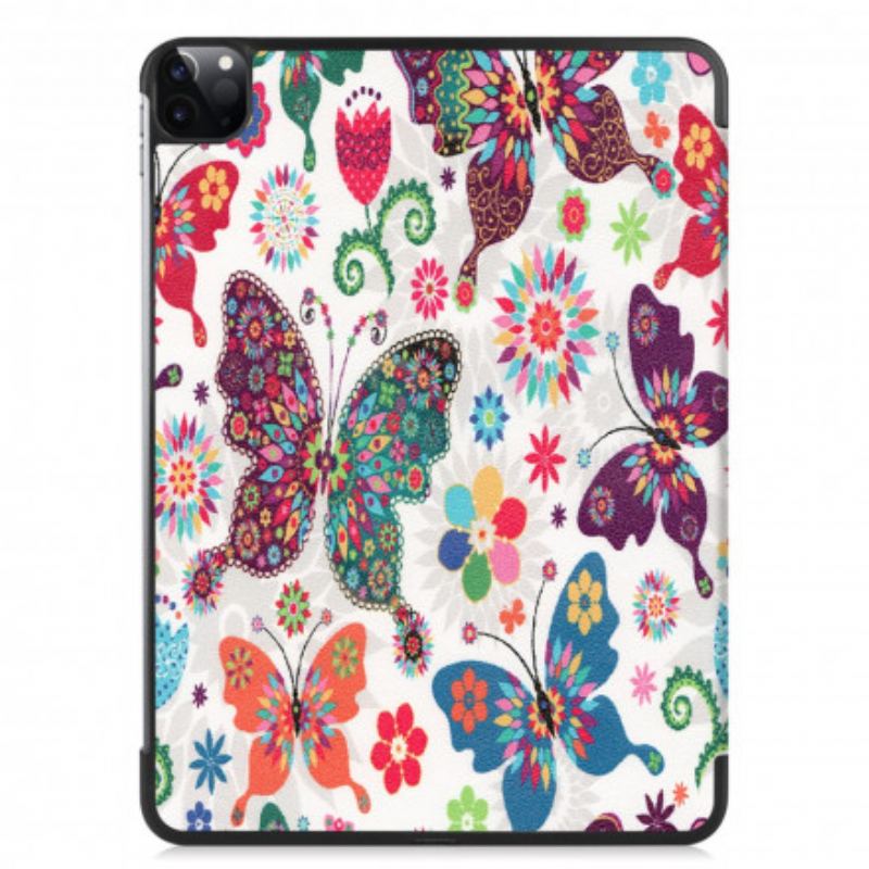 Capa De Celular Para iPad Pro 11" (2022) Porta Caneta Flor Vintage