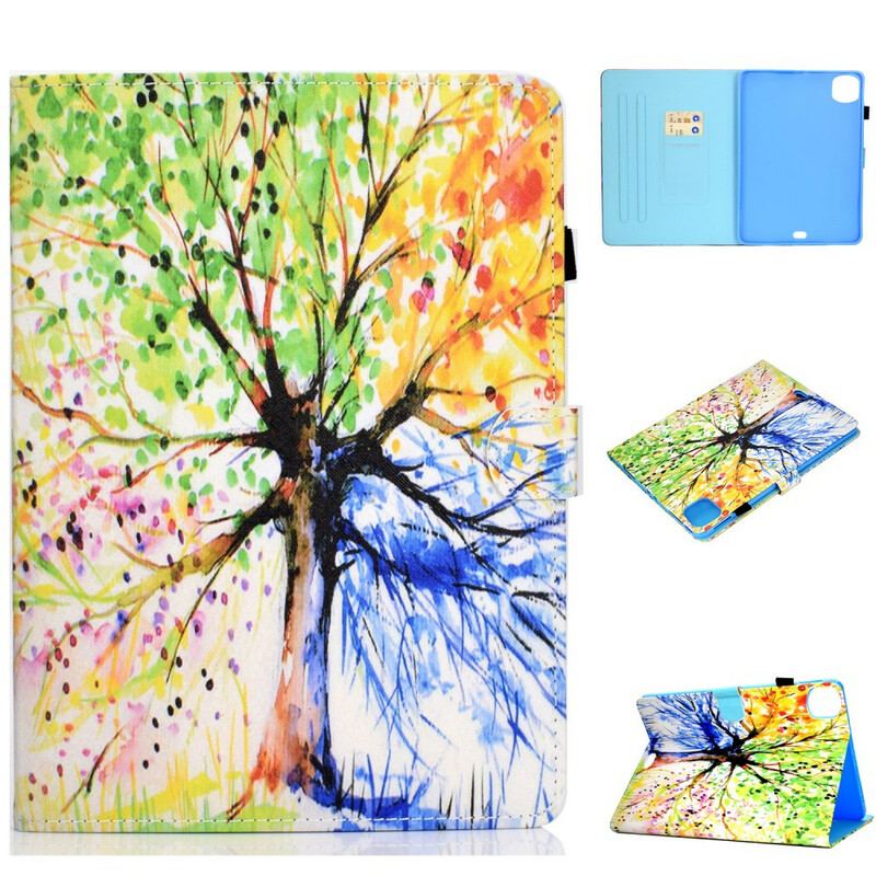 Capa Flip Para iPad Pro 11" (2022) Aquarela Árvore