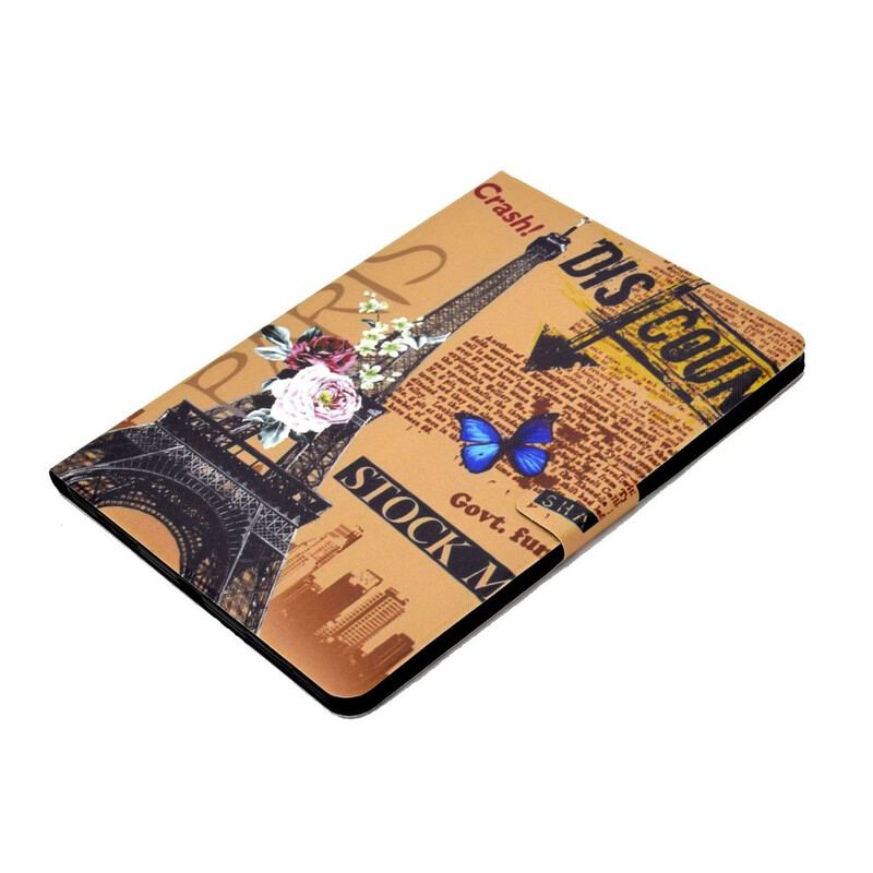 Capa Flip Para iPad Pro 11" (2022) Torre Eiffel Floral