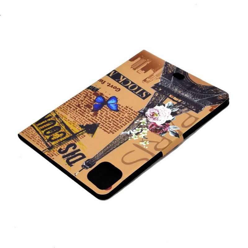 Capa Flip Para iPad Pro 11" (2022) Torre Eiffel Floral