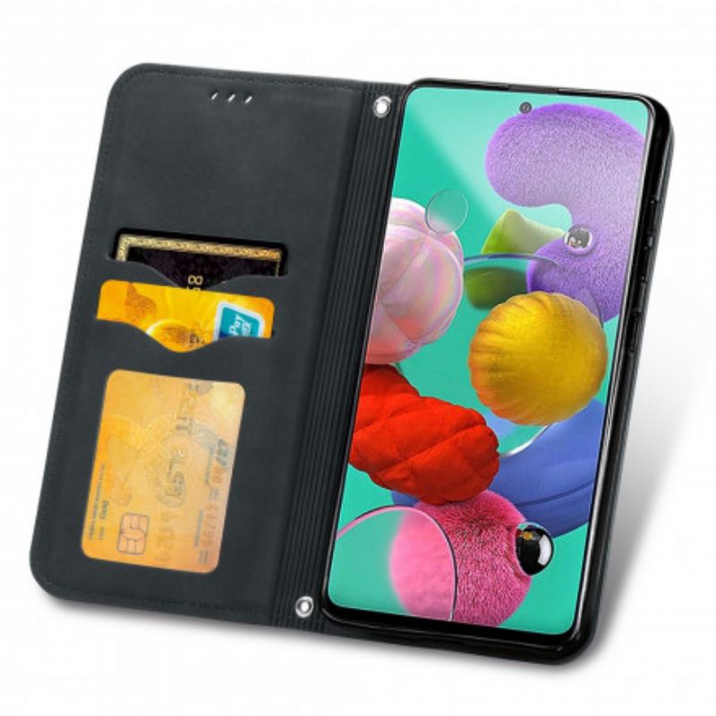 Capa De Celular Para Samsung Galaxy A51 5G Flip Couro Falso Vintage
