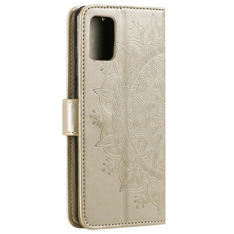 Capa De Couro Para Samsung Galaxy A51 5G Mandala Do Sol
