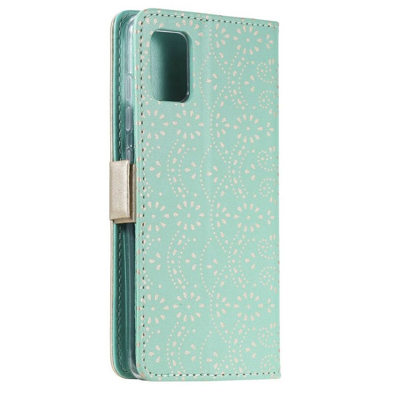 Capa Flip Para Samsung Galaxy A51 5G De Cordão Bolsa De Moedas Com Alça De Renda