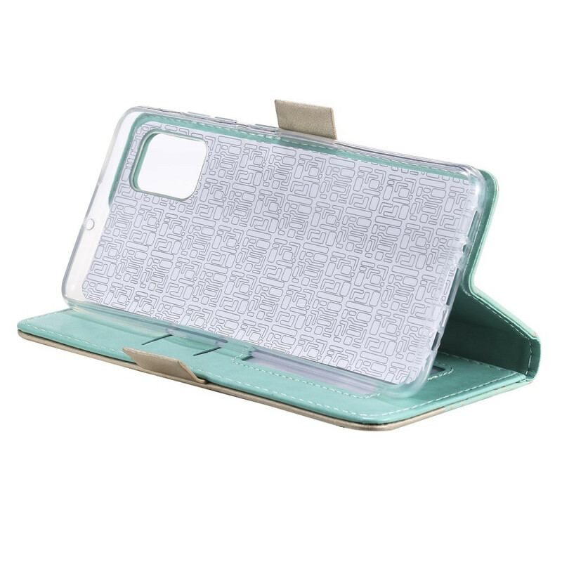 Capa Flip Para Samsung Galaxy A51 5G De Cordão Bolsa De Moedas Com Alça De Renda