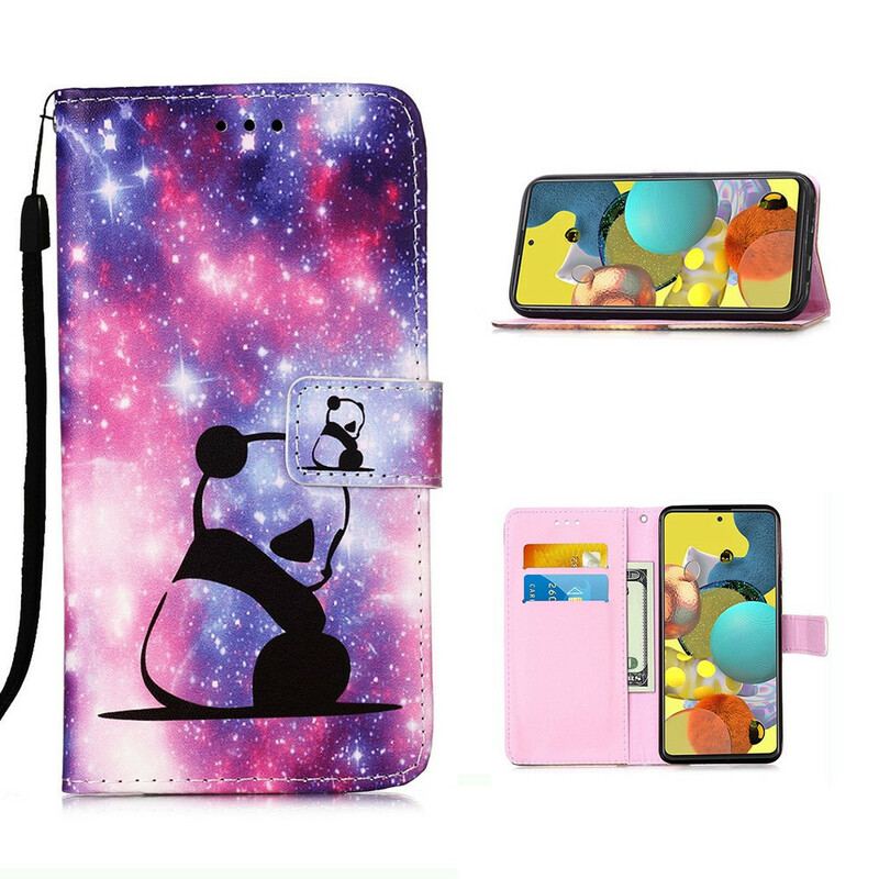Capa Flip Para Samsung Galaxy A51 5G Galáxia Panda