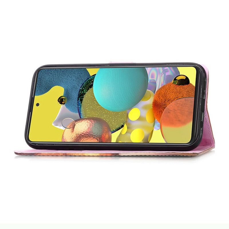 Capa Flip Para Samsung Galaxy A51 5G Galáxia Panda