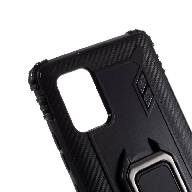 Capa Para Samsung Galaxy A51 5G Anel E Fibra De Carbono