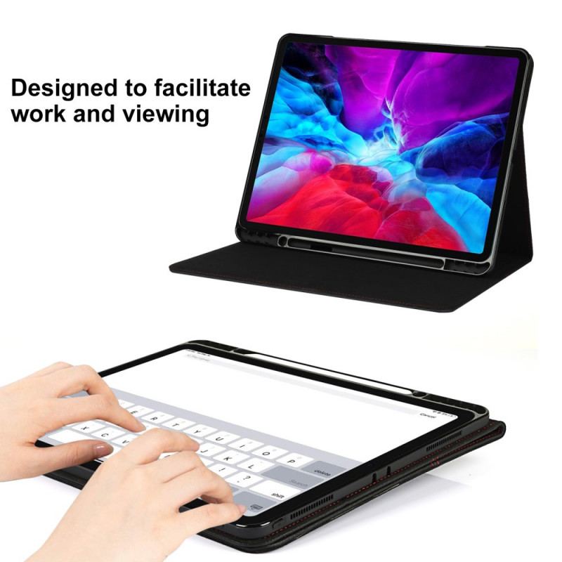 Capa Para iPad Pro 12.9" (2020) Couro Lichia Genuíno