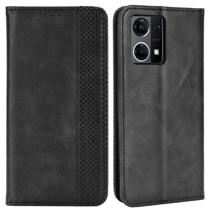 Capa De Celular Para Oppo Reno 7 Flip Estilo De Couro Estilizado