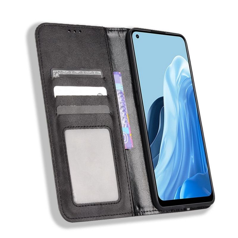 Capa De Celular Para Oppo Reno 7 Flip Estilo De Couro Estilizado