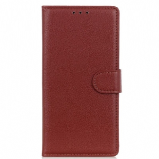 Capa De Couro Para Oppo Reno 7 Estilo Tradicional De Couro Lichia
