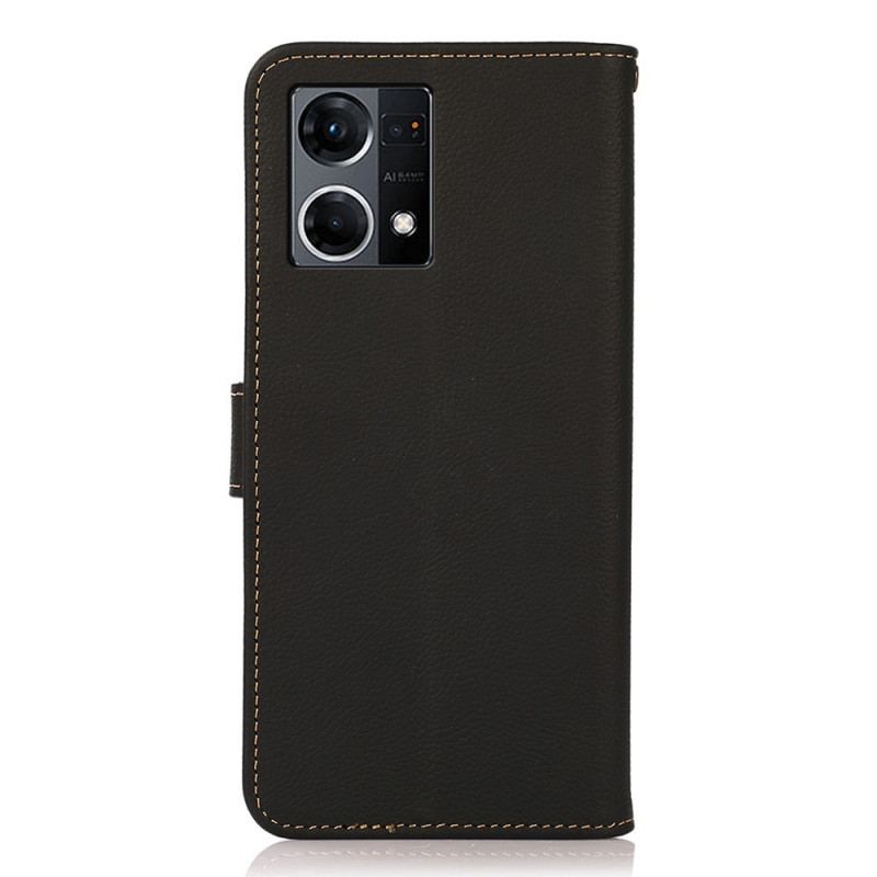 Capa Em Pele Para Oppo Reno 7 Khazneh Rfid Couro Genuíno
